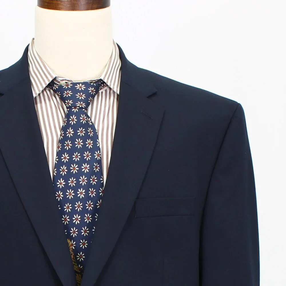 Michael Kors 46R Navy Solid 2-Button Sport Coat Blazer Jacket P436